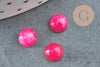 Cabochon jade rose fuchsia, fournitures créatives, cabochon rond, jade naturel,jade rose, pierre naturelle,6mm, X1 G1411