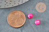 Cabochon jade rose fuchsia, fournitures créatives, cabochon rond, jade naturel,jade rose, pierre naturelle,6mm, X1 G1411