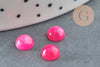 Cabochon jade rose fuchsia, fournitures créatives, cabochon rond, jade naturel,jade rose, pierre naturelle,6mm, X1 G1411