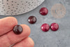 Cabochon jade rouge bordeau, cabochon rond, jade naturel, cabochon jade, 2mm, X1 G0268