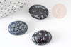 Cabochon obsidienne neige, cabochon ovale, obsidienne naturelle, cabochon pierre,20x15mm, X1 G2229