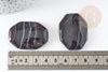 Cabochon octogone agate NOIR , cabochon pierre agate naturelle,28-39mm X1 G4816