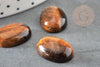 Cabochon œil de tigre marron ovale, cabochon ovale, œil de tigre naturel, cabochon pierre, pierre naturelle,13x18mm, X1 G2069