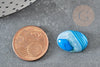 Cabochon ovale agate naturelle teinté bleu 18x13mm, cabochon création pierre naturelle, x1 G2037