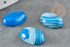 Cabochon ovale agate naturelle teinté bleu 18x13mm, cabochon création pierre naturelle, x1 G2037