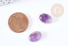 Cabochon ovale améthyste naturel 14x10mm, cabochon création bijoux pierre, x1 (G8667)