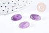 Cabochon ovale améthyste naturel 14x10mm, cabochon création bijoux pierre, x1 (G8667)