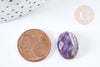 Cabochon ovale améthyste naturelle facetté 18x13mm, cabochon création bijoux pierre, X1 G8665