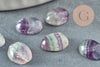 Cabochon ovale fluorite naturelle 10.5 x8mm, cabochon violet pierre création bijoux, x1 G9697