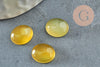 Cabochon ovale jade naturel teinté jaune 10x8mm, création bijoux pierre naturelle X1 G9513