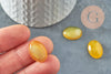 Cabochon ovale jade naturel teinté jaune 18x13mm, création bijoux pierre naturelle X1 G9515