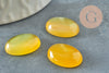 Cabochon ovale jade naturel teinté jaune 18x13mm, création bijoux pierre naturelle X1 G9515