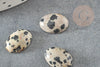 Cabochon ovale jaspe dalmatien, cabochon ovale,jaspe naturel, jaspe taches, 10x14mm, X1 G1568