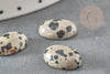 Cabochon ovale jaspe dalmatien, cabochon ovale,jaspe naturel, jaspe taches, 10x14mm, X1 G1568