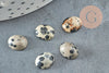 Cabochon ovale jaspe dalmatien,bijou pierre, cabochon ovale,jaspe naturel, jaspe taches,cabochon 10x8mm, pierre naturelle, X1 G1590