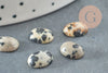 Cabochon ovale jaspe dalmatien,bijou pierre, cabochon ovale,jaspe naturel, jaspe taches,cabochon 10x8mm, pierre naturelle, X1 G1590