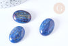 Cabochon ovale jaspe ondulée teinté bleue foncé 25mm,cabochon ovale, jaspe naturel X1 G7652