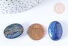 Cabochon ovale jaspe ondulée teinté bleue foncé 25mm,cabochon ovale, jaspe naturel X1 G7652