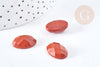 Cabochon ovale jaspe rouge à facettes 18x13mm, cabochon pour création bijoux pierre, X1 G8602