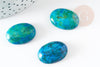 Cabochon ovale jaspe sésame bleu,cabochon ovale,jaspe teinté naturel,cabochon 25x18mm, pierre naturelle, X1 G2908