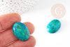 Cabochon ovale jaspe sésame bleu,cabochon ovale,jaspe teinté naturel,cabochon 25x18mm, pierre naturelle, X1 G2908