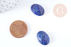 Cabochon ovale lapis lazuli naturel facetté 18x13mm, cabochon création bijoux pierre,X1 G8674