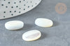 Cabochon ovale nacre blanche 18x13x4.5mm, cabochon pour création bijoux, X1 G7376