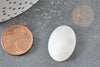 Cabochon ovale nacre blanche, chance, cabochon nacre, cabochon coquillage, nacre naturelle,25mm, X1 G5052