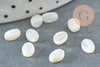 Cabochon ovale nacre blanche, fourniture créative, cabochon nacre,cabochon coquillage, nacre naturelle,7x4mm, X1 G3728