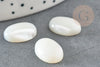 Cabochon ovale nacre blanche naturelle, cabochon coquillage, nacre naturelle,14x10mm, X1 G0589