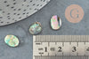 Cabochon ovale nacre noire ormeau 10x8mm, cabochon nacre noire abalone, cabochon coquillage, nacre naturelle, x1 G8687