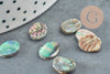 Cabochon ovale nacre noire ormeau 10x8mm, cabochon nacre noire abalone, cabochon coquillage, nacre naturelle, x1 G8687