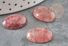 Cabochon ovale quartz fraise, quartz fraise naturel, pierre naturelle,18x13mm, X1 G2219