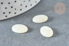 Cabochon ovale résine blanche 14x10x4mm, cabochon pour création bijoux, X1 G7372