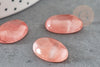 Cabochon ovale verre watermelon stone rose13x18mm, X1 G2396