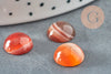 Cabochon rond agate naturelle orange rayée 10mm, cabochon en agate pour création bijoux, X1 G8603