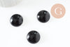 Cabochon rond agate naturelle teintée noir 20mm, cabochon pour création bijoux pierre naturelle, x1 G9621