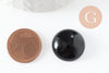 Cabochon rond agate naturelle teintée noir 20mm, cabochon pour création bijoux pierre naturelle, x1 G9621