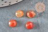 Cabochon rond agate naturelle teintée orange 6mm, cabochon création bijoux pierre naturelle, création bijoux, x1 G2590