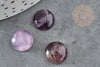 Cabochon rond amethyste, cabochon pierre, cabochon violet, amethyste naturelle,12mm, X1 G1778