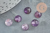 Cabochon rond amethyste, cabochon pierre, cabochon violet, amethyste naturelle,8mm, pierre naturelle, X1 G8784