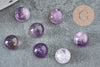 Cabochon rond amethyste naturelle 6mm, cabochon création bijoux pierre naturelle X1 G0177