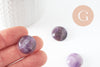 Cabochon rond amethyste naturelle 20mm, cabochon création bijoux pierre naturelle x1 G9619