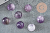 Cabochon rond amethyste naturelle 6mm, cabochon création bijoux pierre naturelle x1 G0177