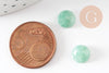 Cabochon rond aventurine naturelle facetté 7.5mm, cabochon création bijoux pierre, X1 G9374