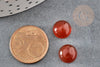 Cabochon rond cornaline orange 10mm, cabochon pour création de bijoux en pierre, X1 G2436