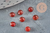 Cabochon rond cornaline orange facetté, cornaline naturelle, cabochon pierre, pierre naturelle,4mm, pierre naturelle, X1 G9387