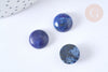 Cabochon rond dôme Lapis Lazulis naturel 14mm, fabrication bijoux pierre naturelle, X1 G7095