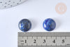 Cabochon rond dôme Lapis Lazulis naturel 14mm, fabrication bijoux pierre naturelle, X1 G7095