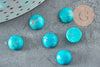 Cabochon rond howlite naturel teinté turquoise 8mm, cabochon création bijoux pierre, X1 G8653